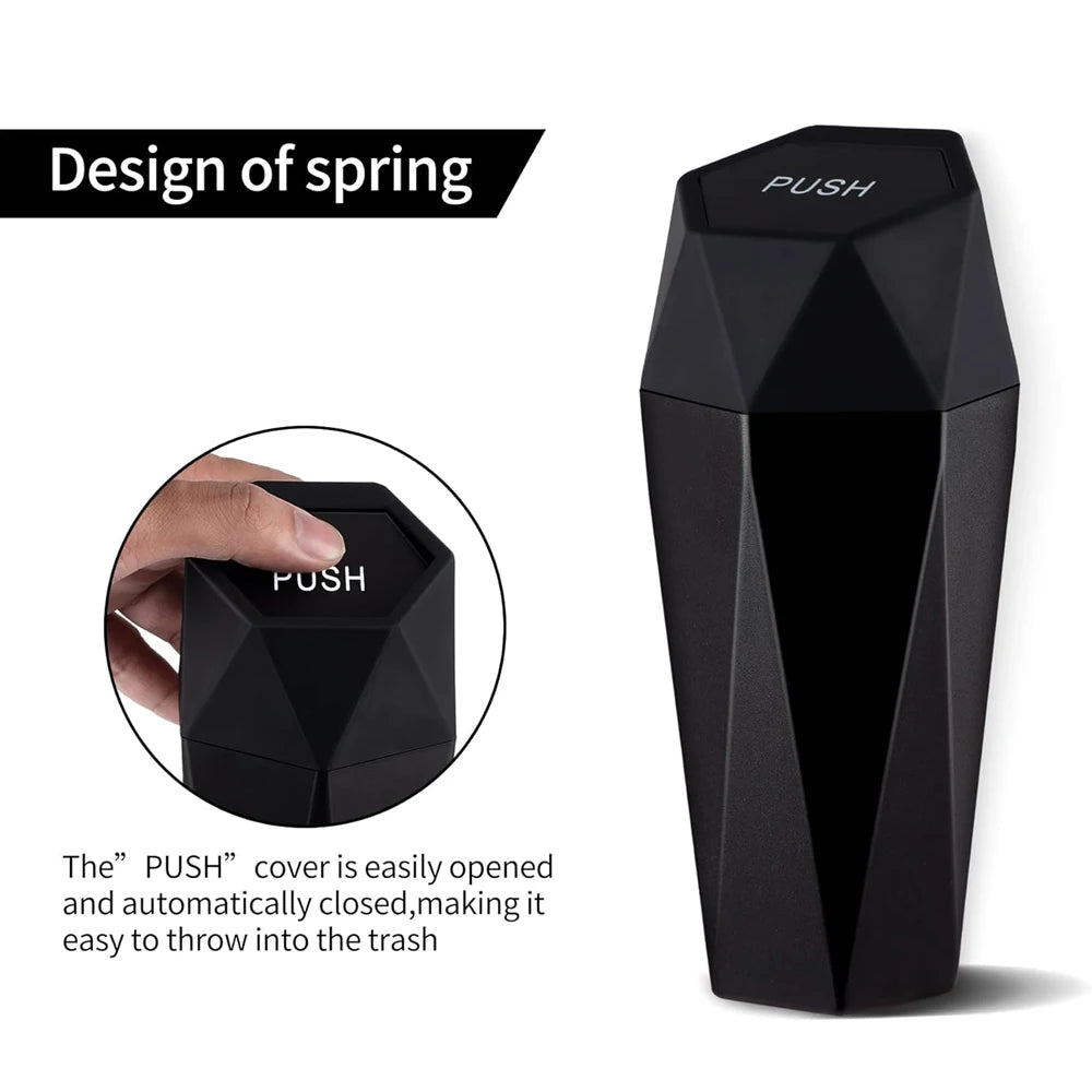 Mini poubelle Portable pour voiture, poubelle, mallette de rangement, seau, couvercle poussoir, accessoires universels caravane RV camion tout-terrain 4x4