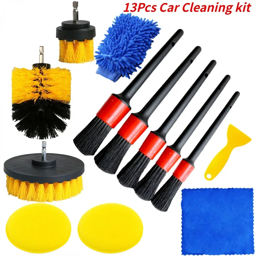 Kit de Brosses de Nettoyage pour Voiture, Épurateur, Perceuse, ÉColorado de Climatiseur, Polisseuse à Serviettes, Outils Automobiles, Nouveauté