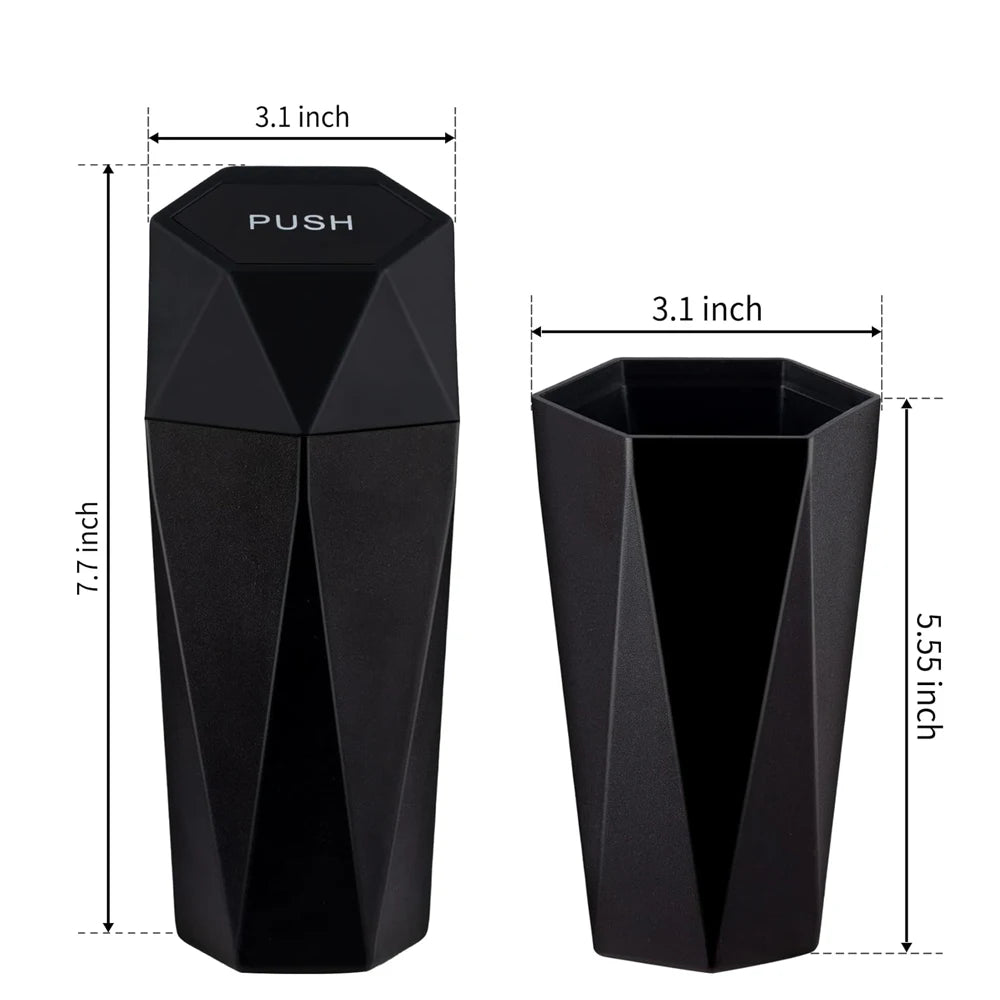 Mini poubelle Portable pour voiture, poubelle, mallette de rangement, seau, couvercle poussoir, accessoires universels caravane RV camion tout-terrain 4x4